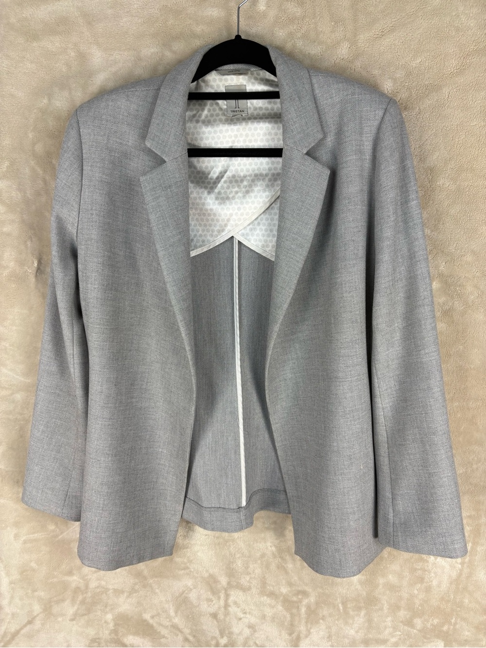 Tristan Light Gray Open-Front Blazer